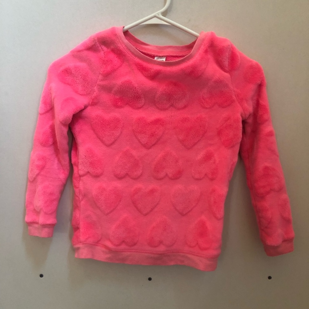 Little girls pink heart sweater